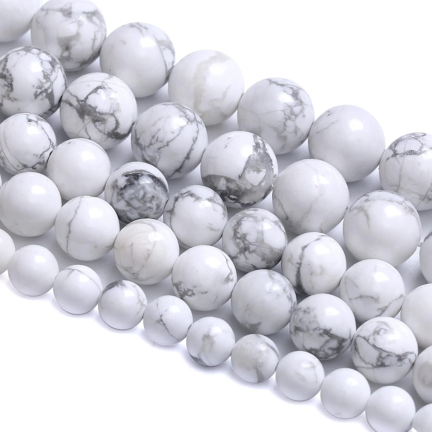 6MM 60PCS Natural Stone White Howlite Turquoise Crystal Beads for Jewelry Making DIY Bracelet - lunas-mystic-emporium.com 6MM 60PCS Natural Stone White Howlite Turquoise Crystal Beads for Jewelry Making DIY Bracelet