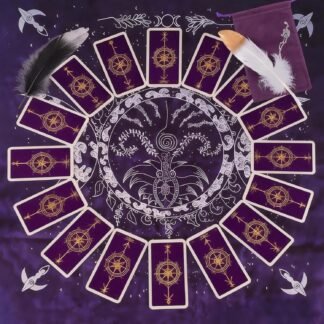 6pcs Tarot Card Set with Tarot Bag Tarot Card Set with Feathers and Crystal Tarot Card Accessories