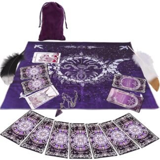 6pcs Tarot Card Set with Tarot Bag Tarot Card Set with Feathers and Crystal Tarot Card Accessories