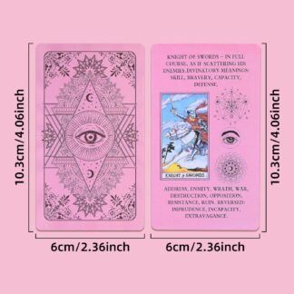 78 Beginner Pink Learning Tarot Cards Deck Tarot with Meanings, Illustrated Tarot Deck for Divination, Meditation & Gifts