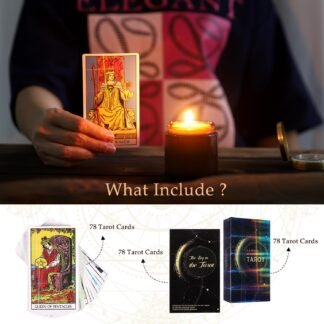 78 Classic Tarot Cards with Guide Book, Traditional Standard Tarot Cards Set for Fortune Telling Game and Board Game for Beginners and Experts