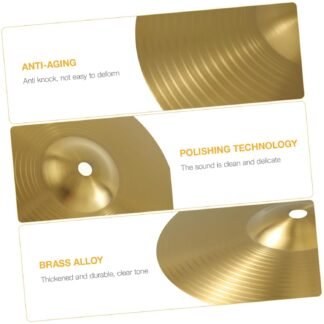 8-Inch Brass Crash Cymbal for Drum Kit - Compact, Quick Response, Versatile Use, Golden Finish