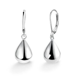 925 Sterling Silver Teardrop Leverback Earrings for Women Girls Waterdrop Tear Drop Dangle Earrings Jewelry Hypoallergenic Silver Teardrop Leverback Dangle Earring for Women