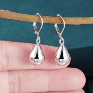 925 Sterling Silver Teardrop Leverback Earrings for Women Girls Waterdrop Tear Drop Dangle Earrings Jewelry Hypoallergenic Silver Teardrop Leverback Dangle Earring for Women