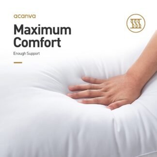 Acanva Bed Pillows for Sleeping, Cooling Hotel Quality with Premium Soft 3D Down Alternative Fill for Back, Stomach or Side Sleepers, Standard (Pack of 4), White