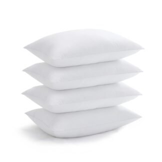 Acanva Bed Pillows for Sleeping, Cooling Hotel Quality with Premium Soft 3D Down Alternative Fill for Back, Stomach or Side Sleepers, Standard (Pack of 4), White