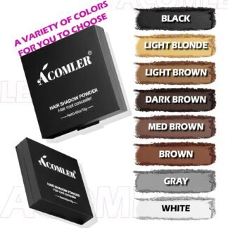 Acomler Root Touch Up Powder, Hairline Powder for Thinning Hair, Root Touch Up Hair Color, Gray Hair Coverage for Women Men Cover Up, Hair Loss Concealer Includes Makeup Brush...