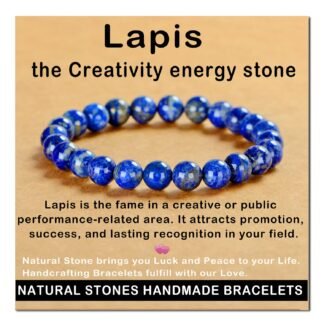 AD Beads Handmade Gemstone Stretch Elastic Bracelet Crystal Healing Reiki Nature's Beauty and Spiritual Essence Unisex