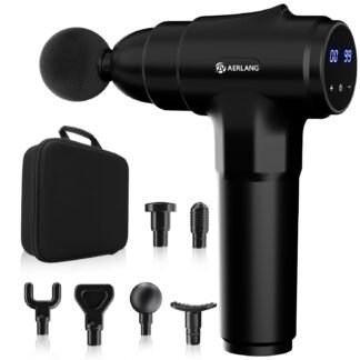 AERLANG Massage Gun, Deep Tissue Muscle Back Massage for Athletes Pain Relief, Percussion Massager with 6 Massages Heads & 20 Speed Fathers Birthday Day Gifts from Daughter...