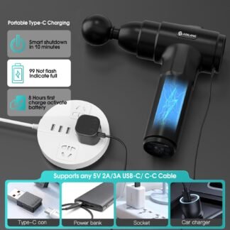 AERLANG Massage Gun, Deep Tissue Muscle Back Massage for Athletes Pain Relief, Percussion Massager with 6 Massages Heads & 20 Speed Fathers Birthday Day Gifts from Daughter...