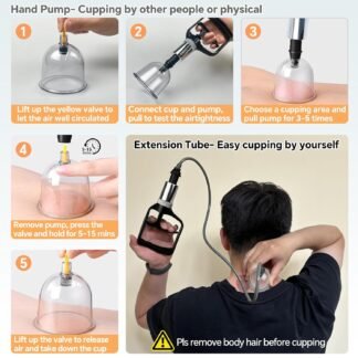 AIKOTOO Cupping Kit for Massage Therapy Set with Pump 12 Massage Cups for Cellulite Reduction Muscle Back Pain Relief Physical Therapy - lunas-mystic-emporium.com AIKOTOO Cupping Kit for Massage Therapy Set with Pump 12 Massage Cups for Cellulite Reduction Muscle Back Pain Relief Physical Therapy