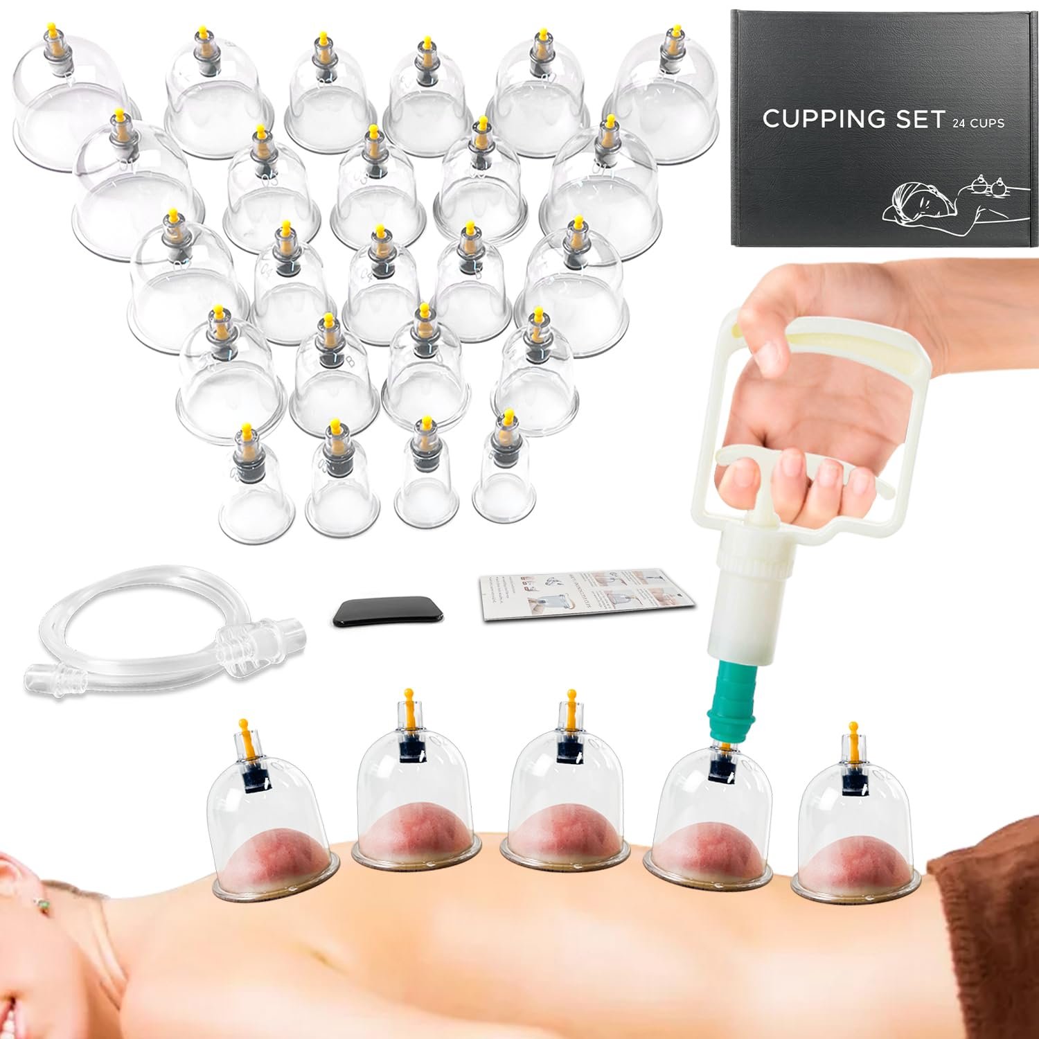 AIKOTOO Cupping Kit for Massage Therapy Set with Pump 12 Massage Cups for Cellulite Reduction Muscle Back Pain Relief Physical Therapy - lunas-mystic-emporium.com AIKOTOO Cupping Kit for Massage Therapy Set with Pump 12 Massage Cups for Cellulite Reduction Muscle Back Pain Relief Physical Therapy
