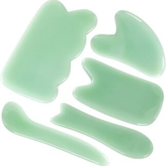 airogym Guasha Massage Tool, 5 PCS Guasha Stone Scraping Massage Sets for Face, Massage Stone Board for SPA Acupuncture Physical Therapy, Massaging Sore Muscles Points Puffiness...