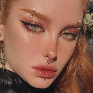 ALACLO 2Pcs Moissanite Rook Eyebrow Piercing Jewelry, 16G G23 Titanium Threaded Vertical Labret Lip Tragus Daith Jewelry Barbells Ring 8mm