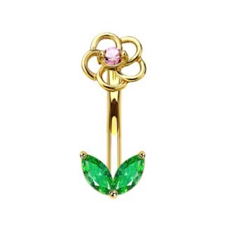 ALACLO Flower Eyebrow Rings Piercing Jewelry, 16G Internally Threaded Rook Piercing Jewelry, 316L Stainless Steel Lip Labret Barbells 8mm