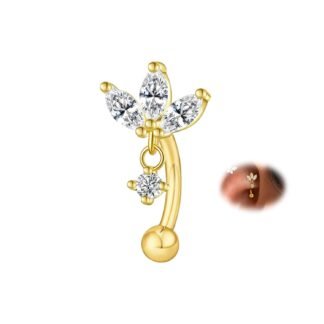 ALACLO Rook Earring Piercing Jewelry, 16G 316L Stainless Steel Gold Eyebrow Rings Piercing Jewelry Threaded Lip Labret Barbells Ring 8mm