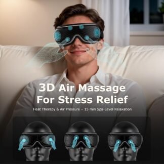 ALLJOY Eye Massager with Heat and Cooling, Lightweight Eye Massager with Removable Gel Mask, Christmas Gifts for Women,White Elephant Gifts for Adults Eye Care Devices for...