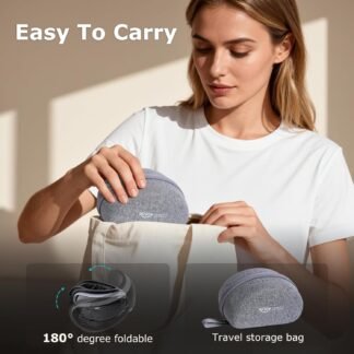 ALLJOY Eye Massager with Heat and Cooling, Lightweight Eye Massager with Removable Gel Mask, Christmas Gifts for Women,White Elephant Gifts for Adults Eye Care Devices for...