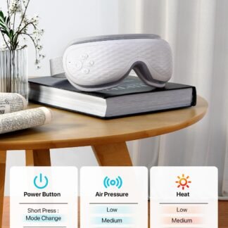 ALLJOY Eye Massager with Heat, Christmas Gifts for Women,White Elephant Gifts for Adults, Bluetooth Music Sleep Mask for Migraine Relief,Eye Strain, Dark Circles & Dry Eyes