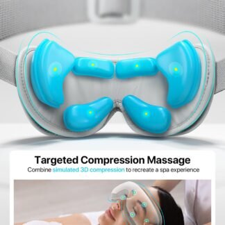 ALLJOY Eye Massager with Heat, Christmas Gifts for Women,White Elephant Gifts for Adults, Bluetooth Music Sleep Mask for Migraine Relief,Eye Strain, Dark Circles & Dry Eyes