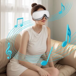 ALLJOY Eye Massager with Heat, Christmas Gifts for Women,White Elephant Gifts for Adults, Bluetooth Music Sleep Mask for Migraine Relief,Eye Strain, Dark Circles & Dry Eyes