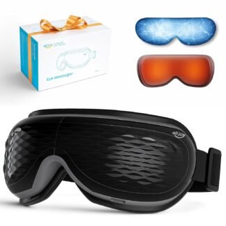 ALLJOY Eye Massager with Heat, Christmas Gifts for Women,White Elephant Gifts for Adults, Bluetooth Music Sleep Mask for Migraine Relief,Eye Strain, Dark Circles & Dry Eyes
