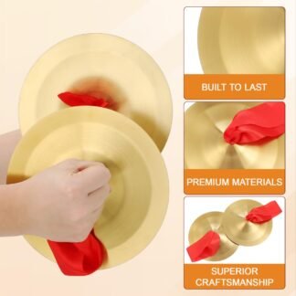 Alloy Cymbals Set Mini Marching Hand Cymbals for Drums Versatile Symbols Instrument for School Bands Professional Orchestras,19cm