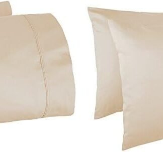 Amazon Basics 400 Thread Count Cotton Pillow Case, King, Set of 2, Beige, 40" L x 20" W, Pillows Not Included (Pack of 2)