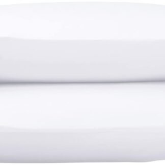 Amazon Basics 400 Thread Count Cotton Pillow Case, Standard, 30" L x 20" W, White - Set of 2, Pillows Not Included