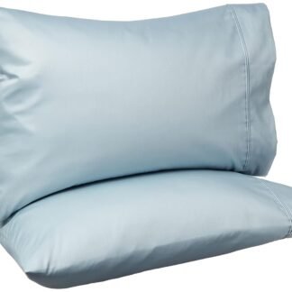 Amazon Basics 400 Thread Count Cotton Pillow Case, Standard, 30" L x 20" W, White - Set of 2, Pillows Not Included