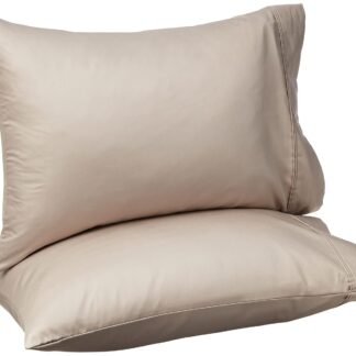 Amazon Basics 400 Thread Count Cotton Pillow Case, Standard, 30" L x 20" W, White - Set of 2, Pillows Not Included