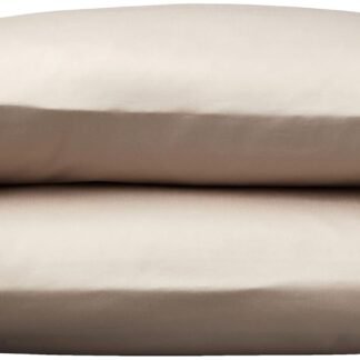 Amazon Basics 400 Thread Count Cotton Pillow Cases, Standard, 30" L x 20" W, Stone Gray - Set of 2