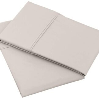 Amazon Basics 400 Thread Count Cotton Pillow Cases, Standard, 30" L x 20" W, Stone Gray - Set of 2