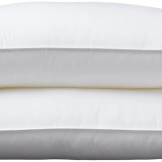 Amazon Basics Down Alternative Pillows for Stomach and Back Sleepers, Soft Density, Standard, Pack of 2, White, 26 in L x 20 in W