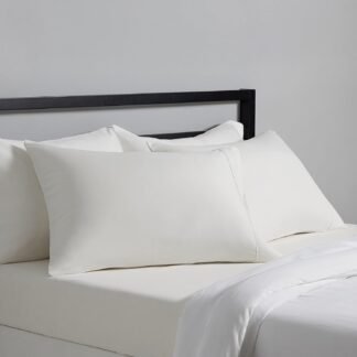 Amazon Basics Standard Pillow Cases Set of 2 - Lightweight, Super Soft Easy Care Microfiber, Cream, 30" L x 20" W, Pillows Not Included