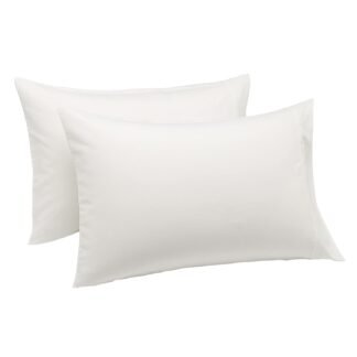 Amazon Basics Standard Pillow Cases Set of 2 - Lightweight, Super Soft Easy Care Microfiber, Cream, 30" L x 20" W, Pillows Not Included