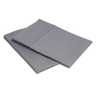 Amazon Basics Standard Pillow Cases Set of 2 - Lightweight, Super Soft Easy Care Microfiber, Dark Gray, 30" L x 20" W, Pillows Not Included