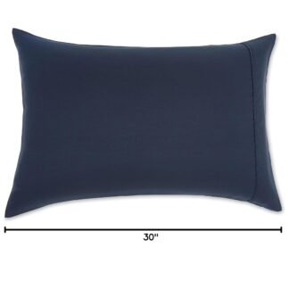 Amazon Basics Standard Pillow Cases Set of 2 - Lightweight, Super Soft Easy Care Microfiber, Navy Blue, 30" L x 20" W, Pillows Not Included