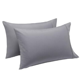 Amazon Basics Standard Pillow Cases Set of 2 - Lightweight, Super Soft Easy Care Microfiber, Dark Gray, 30" L x 20" W, Pillows Not Included