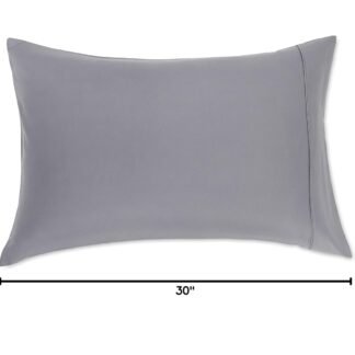 Amazon Basics Standard Pillow Cases Set of 2 - Lightweight, Super Soft Easy Care Microfiber, Dark Gray, 30" L x 20" W, Pillows Not Included