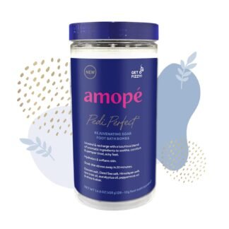 Amopé Pedi Perfect Rejuvenating Foot Soak Foot Bath Bombs, Relaxing Foot Spa Fizzies with Epsom salt, Dead Sea & Himalayan Salt, Tea Tree Oil, Shea Butter to Soothe, Hydrate &...