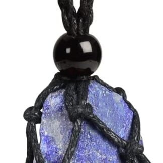 Anjiucc Natural Gemstone Crystal Pendant Necklace Stone Holder Necklace Cord Hand-Woven Necklace with Adjustable Length for Women Men