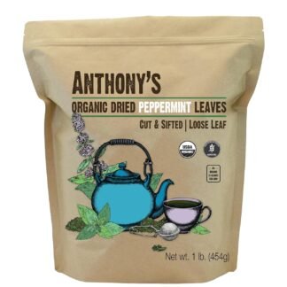 Anthony's Organic Peppermint Leaves, 1 lb, Gluten Free, Non GMO, Cut & Sifted, Keto Friendly