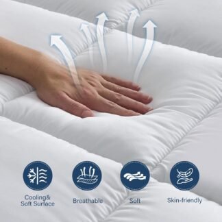 Aodenge 4 lnch Dual Layer Mattress Topper Queen Size, 2 Inch Cooling Gel Memory Foam and 2 Inch Soft Pillow Top Mattress Pad Cover for Back Pain, with Elastic Deep Pocket