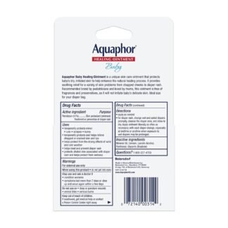 Aquaphor Baby Healing Ointment Advanced Therapy Skin Protectant for Chapped or Dry Skin, Drool Rash and Diaper Rash Ointment, Hypoallergenic Baby Essentials, Travel Size, 0.35...