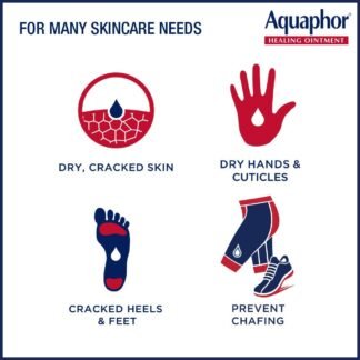 Aquaphor Healing Ointment With Touch-Free Applicator - For Dry, Chapped Skin - 3 oz. Tube