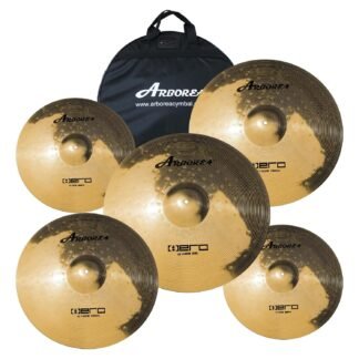Arborea Cymbal Pack Alloy Cymbals Drum Cymbal Set 14"/16"/18"/20" Plus Free Cymbal Bag 5 Pieces Cymbals for Drum Set