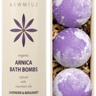 Arnica Bubble Bath Bombs Lavender Bergamot Essential Oils Luxurious Mega Foaming Bath Bombs for Dry Skin Nourishment Moisturizing Blissful Bath Gift