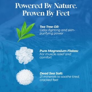 Aromasong Tea Tree Foot Soak with Magnesium Flakes and Dead Sea Foot Soaking Salts - Pedicure Tea Tree oil foot Soak for Dry Cracked Feet-Athlete's Callus Remover- Eliminates...