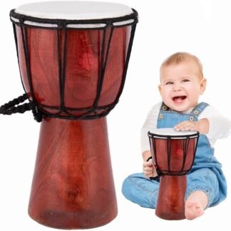 ArtCreativity 8 Inch Mini Wooden Toy Drum for Kids - Rustic Brown Wood Djembe - Fun Musical Instrument Baby Drum Toy - Gift Idea, Birthday Party Favor for Boys, Girls, Toddler...